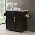 thumbnail image 2 of Pemberly Row Kitchen Island Rolling Cart with Spice and Towel Rack in Chocolate Gray, 2 of 8