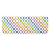Colorful Checkerboard Pattern Kitchen Rug Mat,Kitchen Runner Rugs Non Skid Washable,Decorative Kitchen Floor Mats for Kitchen,Sink,Laundry,17"x47.2"