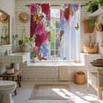 thumbnail image 4 of Pink Red Roses Kitchen Curtains 63 Inch Length, Spring Floral Butterflies Abstract Tiers Curtains for Living Room Berdoom Bathroom, Light Filtering Drapes Window Treatment 2 Panels 42"Wx63"L, 4 of 8