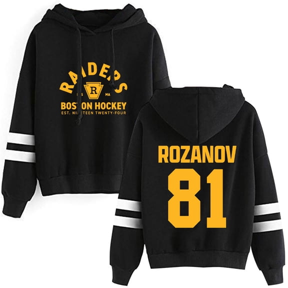 Heated Rivalry Rozanov 81 Ice Hockey Unisex Pocketless Drawstring Hooded Sweatshirt