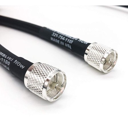 Cable Assemblies Now - Times Microwave Low Loss Coaxial Cable LMR-400/LMR400 - UHF-Male to UHF-Male (PL259) Connectors - 25 Feet - CB/Ham/Two-Way/WiFi Radio, RF Antennas, Transmitters