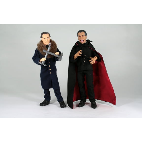 Mego Horror Hammer Dracula and Van Helsing Collectible Action Figure 2 Pack with Collectible Coin
