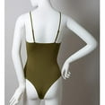 thumbnail image 2 of TD Collections Seamless Slash Adjustable Strap Body Suit (Army, Small), 2 of 4