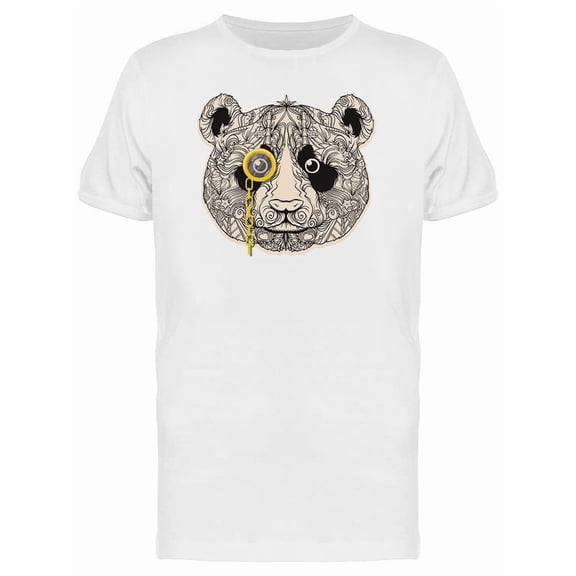 Panda Bear With Monocle On Eye T-Shirt Men -Image by Shutterstock, Male 3X-Large