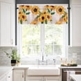 thumbnail image 5 of Sunflower Curtain Valance Window Treatment Sunflower Yellow Flowers Retro Newspaper Back Decorative Rod Pocket Short Window Valance for Kitchen Windows Living Room Bathroom 54 x 18 Inch,1 Panel, 5 of 5