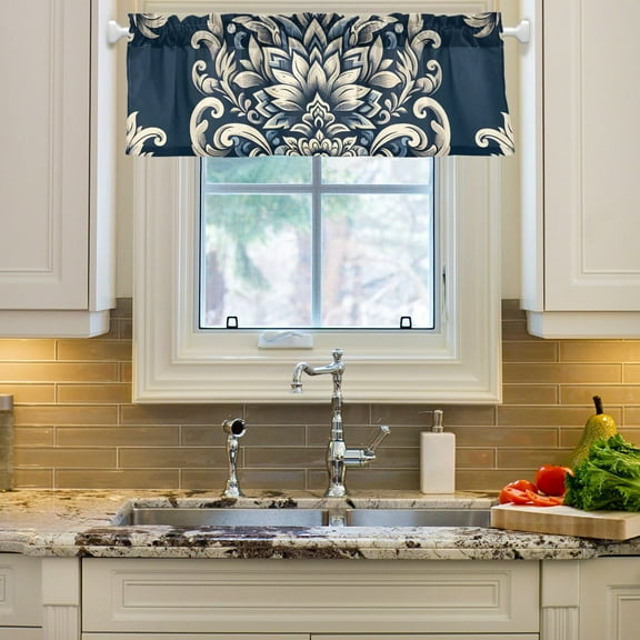 Boho Patterns Totems Curtain Valances Farmhouse Design Window Treatment Decor Blackout Rod Pocket for Windows Living Room Kitchen 54" x 18"