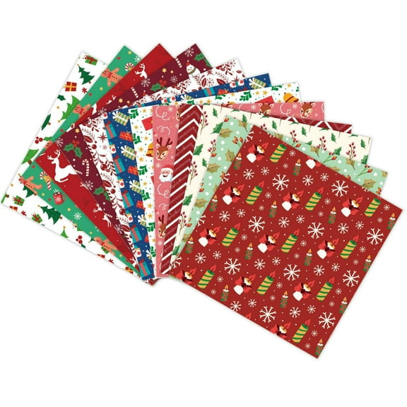 Tachiuwa 12 Pieces Christmas Wrapping Paper Christmas Scrapbook Paper Decorative DIY Gift Packing Paper for Thanksgiving Holiday Party