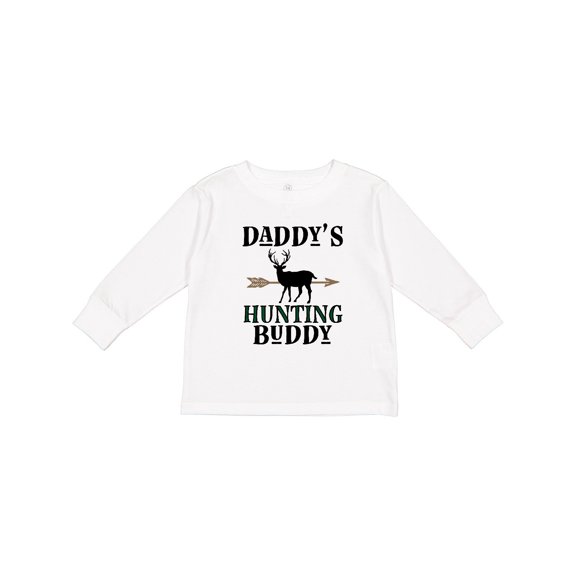 Inktastic Daddy Hunting Buddy Bow Hunter Boys Long Sleeve Toddler T-Shirt