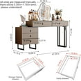 Black with plug Large Vanity Desk with 3 Color Touch Screen Dimming