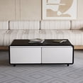 thumbnail image 4 of Modern Smart Coffee Table with Built-in Fridge, Bluetooth Speaker, Wireless Charging Module, Touch Control Panel, Power Socket, USB Interface, Outlet Protection, Atmosphere light, and More, 4 of 18