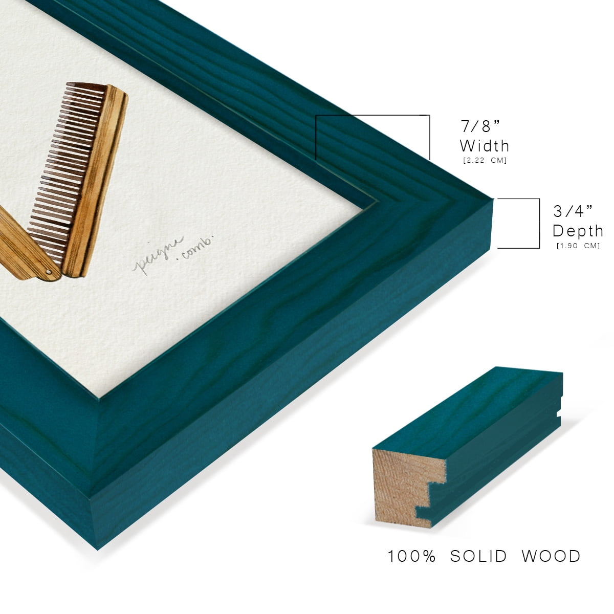 Gilded Toiletries IV - Framed Print w/glass - Ocean Blue