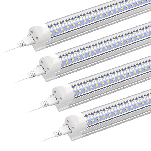4pcs 3ft LED Shop Lights, 30W Super Bright, V‑Shape 6000K Clear White, Plug & Play 3' LED Tube Light Bulbs