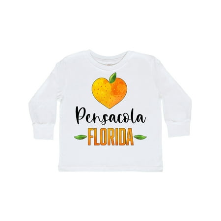 

Inktastic Pensacola Florida Orange in Heart Gift Toddler Boy or Toddler Girl Long Sleeve T-Shirt