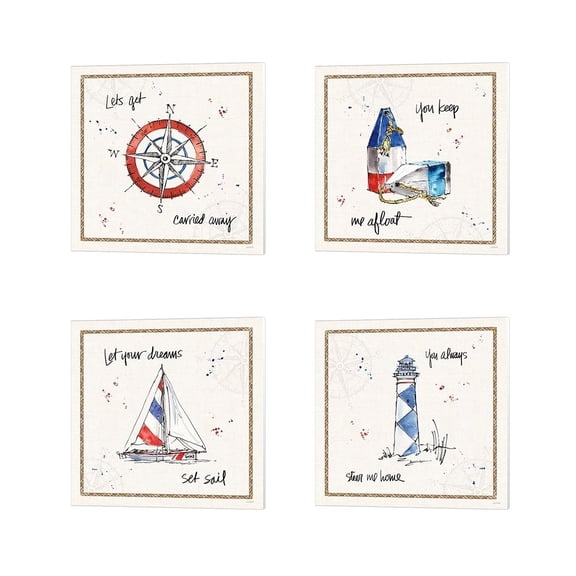 Metaverse Anne Tavoletti 'Coastal Buoys' Canvas Art (Set of 4)
