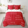 thumbnail image 2 of Castle Fairy Merry Christmas 7pcs Bedding Comforter Set for Teens,Red White Queen Bedding Sets Super Cozy,Happy New Year Queen Sheet Sets,Breathable Home Decor, 2 of 8