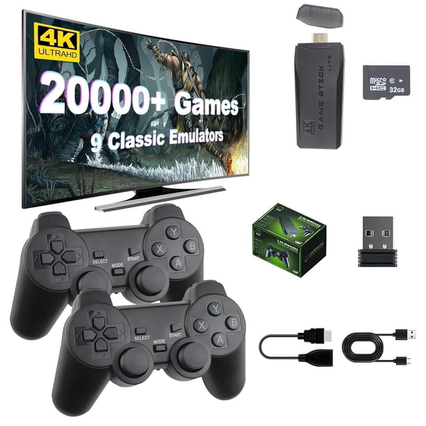 Consola Retro Con 40.000 Juegos Integrados Y 2 Mandos Inalámbricos | 4K HDMI, 23 Emuladores Y Tarjeta TF De 128GB