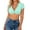 Green, variant on Women's Oktoberfest Dirndl Blouse Crop Top V Neck Short Sleeve Button Wrap Slim Fit Beer Festival Costume Casual Party Top M
