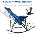 thumbnail image 3 of Rocking Camping Chair, Luxury Padded Recliner, Oversized Folding Lawn Chair with Pocket, Heavy Duty for Outdoor/Picnic/Lounge/Patio, Portable Camp Rocker Chairs with Carry Bag, Blue, 3 of 18