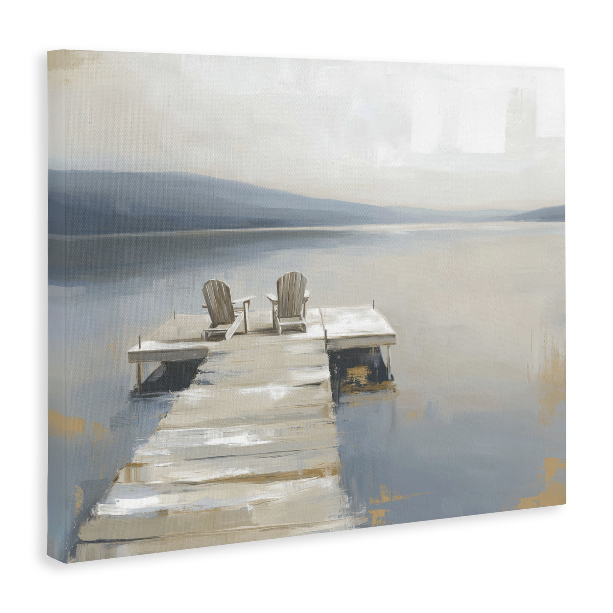 Stupell Industries Adirondack Chairs on Pier Canvas Wall Art, design by Kim Curinga