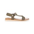 thumbnail image 2 of SUN STONE Womens Green Metallic Hardware Lug Sole Strappy Zoeyy Round Toe Wedge Sandals Shoes 9.5 M, 2 of 4