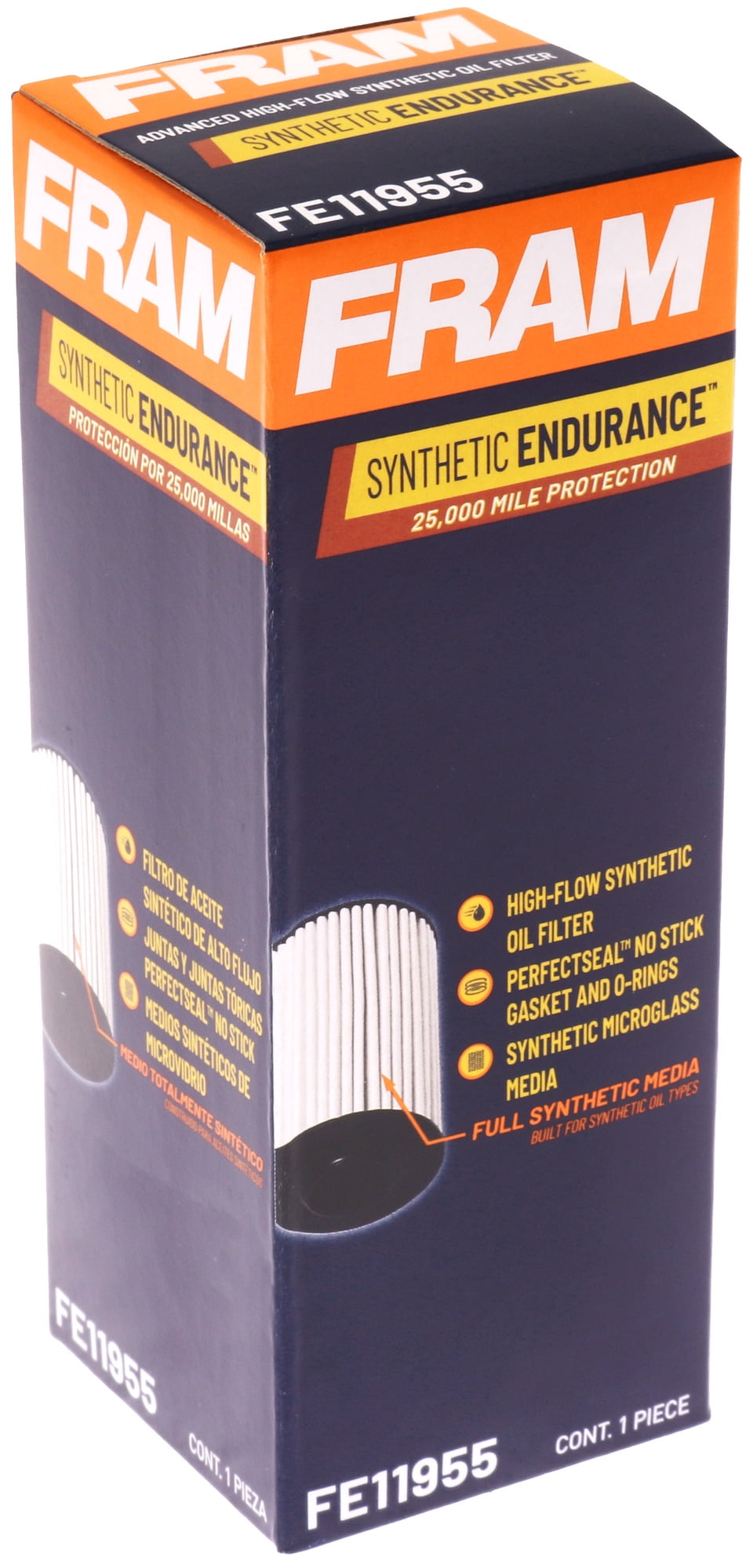 (6 pack) FRAM Synthetic Endurance Premium Oil Filter, FE11955, 25K mile Replacement Filter for Select Ford and Lincoln Vehicles