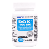 Major DOK Docusate Sodium 100 mg Stool Softener, 100 Crushable Tablets ...
