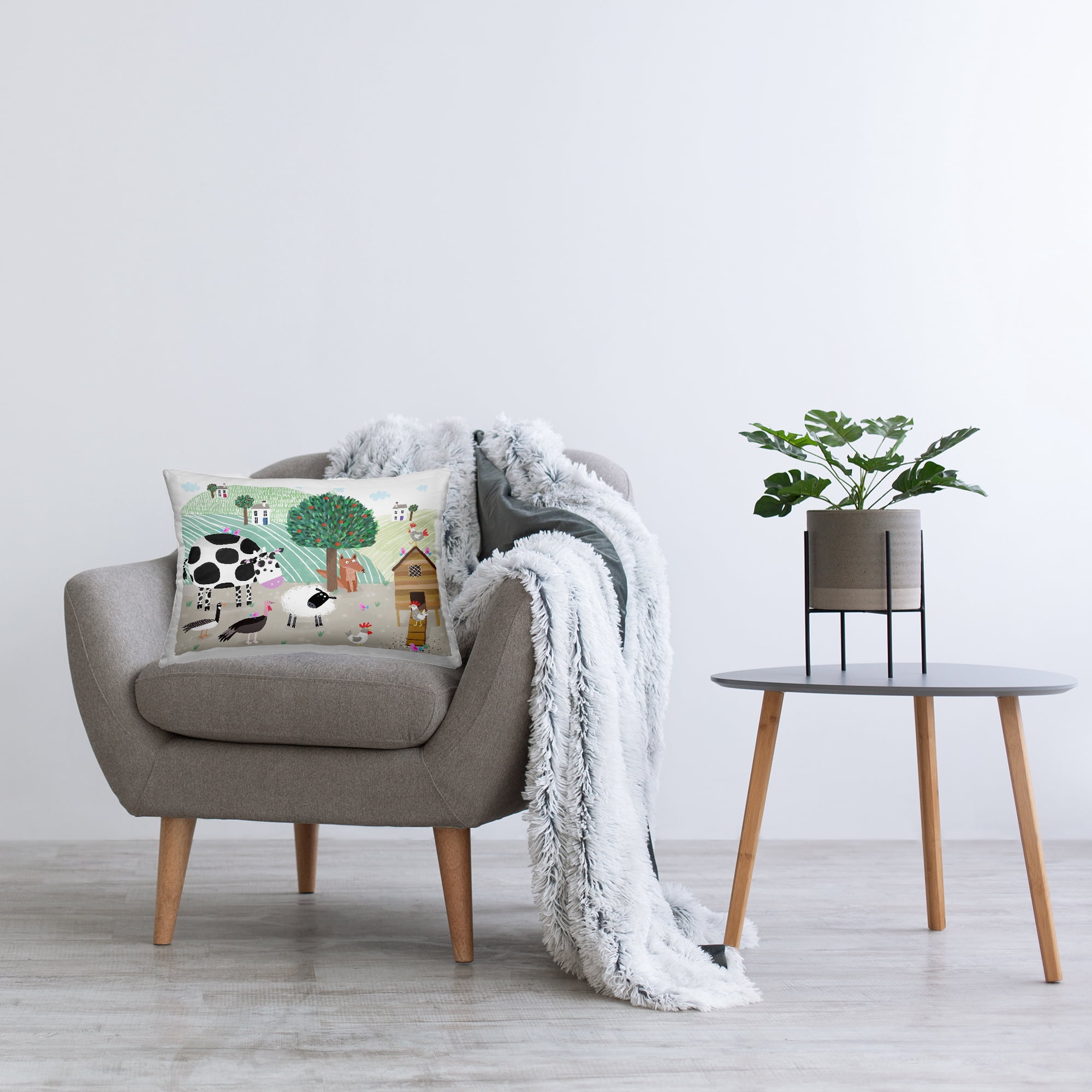 Stupell Industries Down At The Farm Decorative Printed Throw Pillow, design by Carla Daly, 14 x 7 x 20
