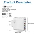 thumbnail image 3 of Cargadores de pared de 6 puertos Adaptador de cargador USB doméstico para iPhone (enchufe de la UE blanco) Hugtrwg Nuevos Originales, 3 of 7