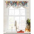 thumbnail image 5 of Tie Up Valance Curtain for Kitchen, Bohemian Watercolor Flower on Linen Rod Pocket Short Curtains Adjustable Tie-Up Shade Valances, Vintage Floral Window Treatment for Bathroom Living Room Bedroom, 5 of 7