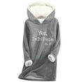 thumbnail image 2 of Women's Winter Warm Sherpa Lined Fleece Sweatshirts,Yes I'm Still Freezing Me 24 7 Fleece Hoodie Women Fuzzy Sherpa Lined Pullover Funny Letter Print Winter Warm Tops, 2 of 3