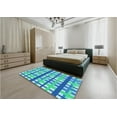 thumbnail image 5 of Ahgly Company Machine Washable Indoor Square Transitional Neon Blue Area Rugs, 6' Square, 5 of 7