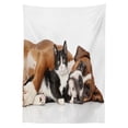 thumbnail image 3 of Ambesonne Funny Tablecloth Rectangular Table Cover, Cat Dog Friendship, 52"x70", Brown Black White, 3 of 4