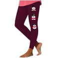 thumbnail image 2 of RKSTN High Waisted Christmas Yoga Pants Women Snowman Print Workout Leggings for Women Trendy Slim Fit Pilates Outfits for Women (Wine ,XXL), 2 of 4