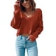 thumbnail image 4 of Top De Punto Suelto Para Mujer Top De Punto Corto Para Mujer Prendas De Punto Con Cuello En V Manga Larga Color Puro Respetuoso Con La Piel Respirable Corto Jersey De Punto Suelto ACTIVE Cocina, Decoración y Otros, 4 of 5