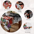 thumbnail image 5 of Black Christmas Table Cloth Waterproof Tablecloths, Xmas Snowman Santa Elk Winter Snowflake Tablecloth Dining Table Cover for Kitchen Party Tabletop Outdoor, Square Tablecloth 54x54 Inch, 5 of 9