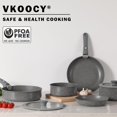 thumbnail image 2 of vkoocy Vkoocy pot and pan set with removable handle, Nonstick Cookware Set Detachable Handle, Induction Kitchen Camping Stackable Pots Pans, Dishwasher/Oven Safe, Grey, 2 of 8