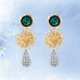 thumbnail image 5 of 1 par de pendientes de metal con forma de flor, colgantes exagerados, creativos, para mujer, dorados, 5 of 5