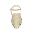 thumbnail image 2 of BLISSFUL STEP Women's Sandals Espadrille Wedge Open Toe Ankle Strap Platform Heels Beige 8.5, 2 of 8