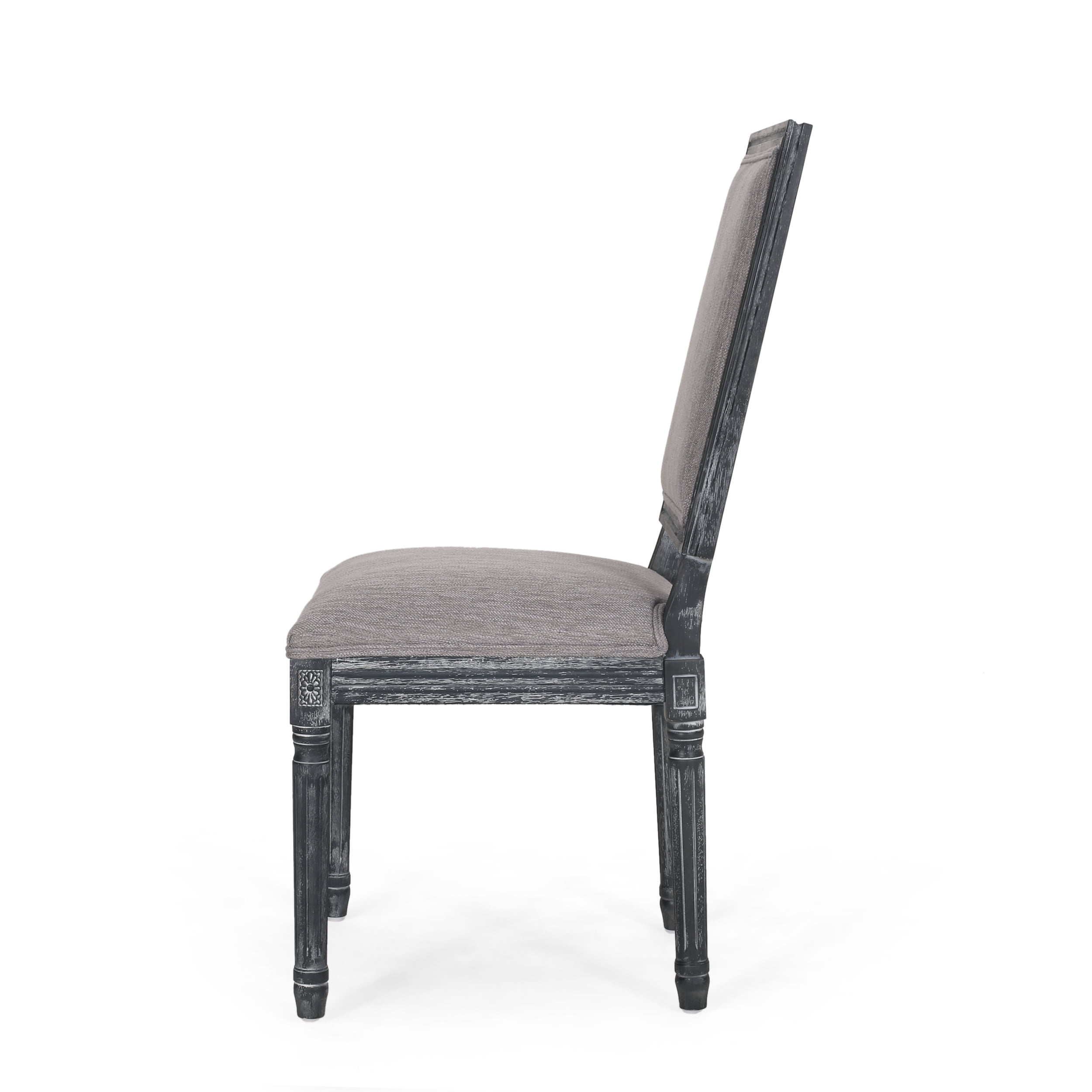 Noble House Robin Wood Upholstered Dining Chair, Set of 4, Gray