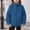 Blue, variant on OGLCCG Girls Winter Sherpa Coat Full Zip Stand Collar Long Sleeve Warm Fuzzy Fleece Jacket with Pockets Solid Color Thermal Outwear 1-15 Years