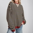thumbnail image 6 of tklpehg Women Striped Oversized Sweatshirt Loose Long Sleeve Tops Lightweight Vintage Sweatshirt Crewneck Going Out Tops Casual Pullover (Black,S), 6 of 6