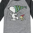 thumbnail image 3 of Peanuts - Snoopy Woodstock Skate - Toddler & Youth Raglan Graphic T-Shirt, 3 of 5