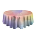 thumbnail image 5 of Pastel Rainbow Clouds Round Tablecloth 60"x60",Wrinkle Wipeable Table Cloth for Kitchen Dining Room Picnic Patio Party, 5 of 6