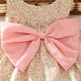 thumbnail image 5 of Baby Girl Clothes 1-4 Years Princess Big Bowknot Floral Print Cute Sleeveless Tank Dress Toddler Summer Outfit (3 Years, Pink), 5 of 7