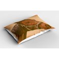 thumbnail image 2 of Ambesonne Animal Pillow Sham 2 Pack, Engraving Horse Head, 26"x20", Brown and Sand Brown, 2 of 3