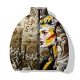 thumbnail image 2 of Chaquetas de hombre de diosa, parkas de estilo japonés, abrigos de plumas de bruja, abrigos cálidos para hombre, abrigo acolchado de alta calidad con estampado digital 3D, 2 of 5