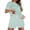 Mint Green, variant on Women's Lounge Set Short Sleeve Top and Shorts Two Piece Outfit Casual Pajama Set Striped Loungewear Matching Summer Set for Women, Army Green, L