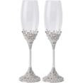 thumbnail image 1 of Set de copas de champán de cristal, copas de boda para novios, vasos para brindis, juegos de regalo para parejas, regalo de compromiso, boda o inauguración de una casa, 1 of 4