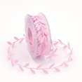 thumbnail image 2 of La tela de poliéster del 15m deja las cintas del ajuste de las cintas para los favores de la decoración del hogar del partido Rosado Macarena Las hojas recortan la cinta, 2 of 8