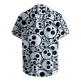 thumbnail image 5 of Halloween Mens Button Up Shirt Skull Print Turndown Collar Short Sleeve Regular Fit Men's Shirts, 5 of 5